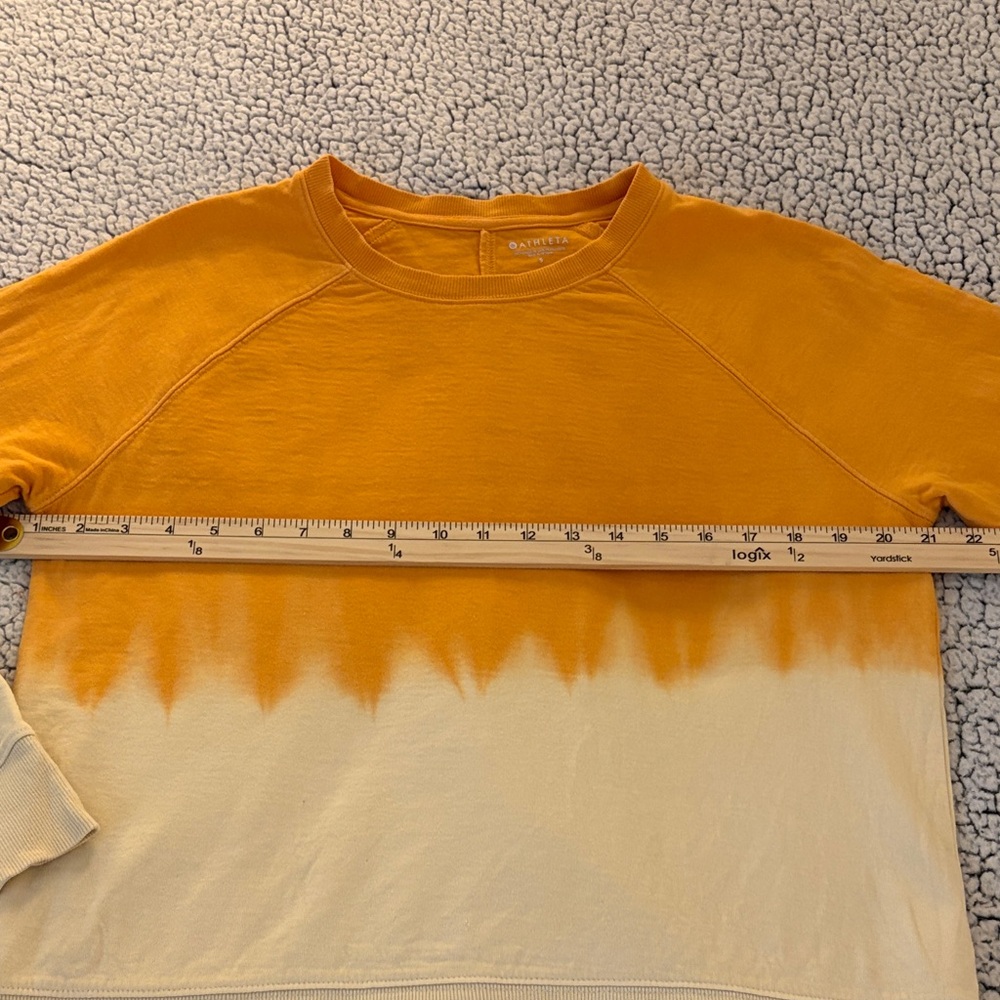 Athleta Orange and Cream Dip-Dye Bright Crewneck Sweatshirt SZ S - Picture 6 of 7